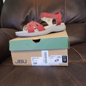 JBU by Jambu Women's Joanna Flat Sandal, RED, 10